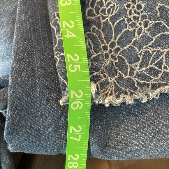 Ann Taylor Jeans Womens Sz 6 Blue Floral Embroidered Ankle Skinny Cotton Stretch - Picture 10 of 11